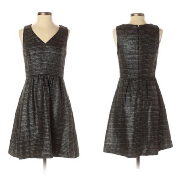 Anthro Moulinette Soeurs Metallic Tweed A-Line Dress w/Pockets - Picture 3 of 8